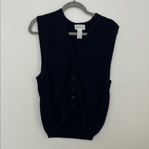 Classic navy blue Sleeveless Cardigan